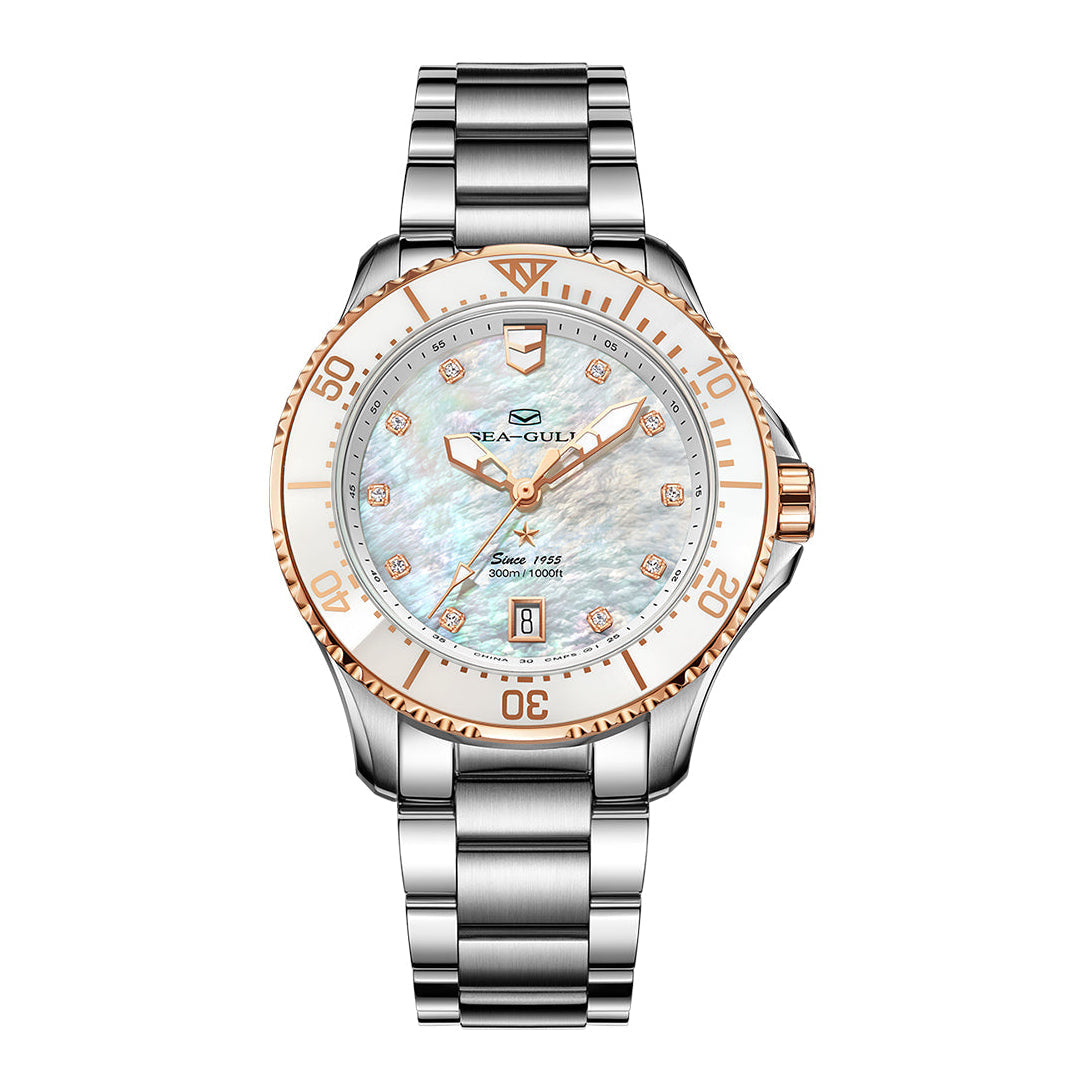 Océan Pro 300m Étanche Nacre Femme Plongée 40mm