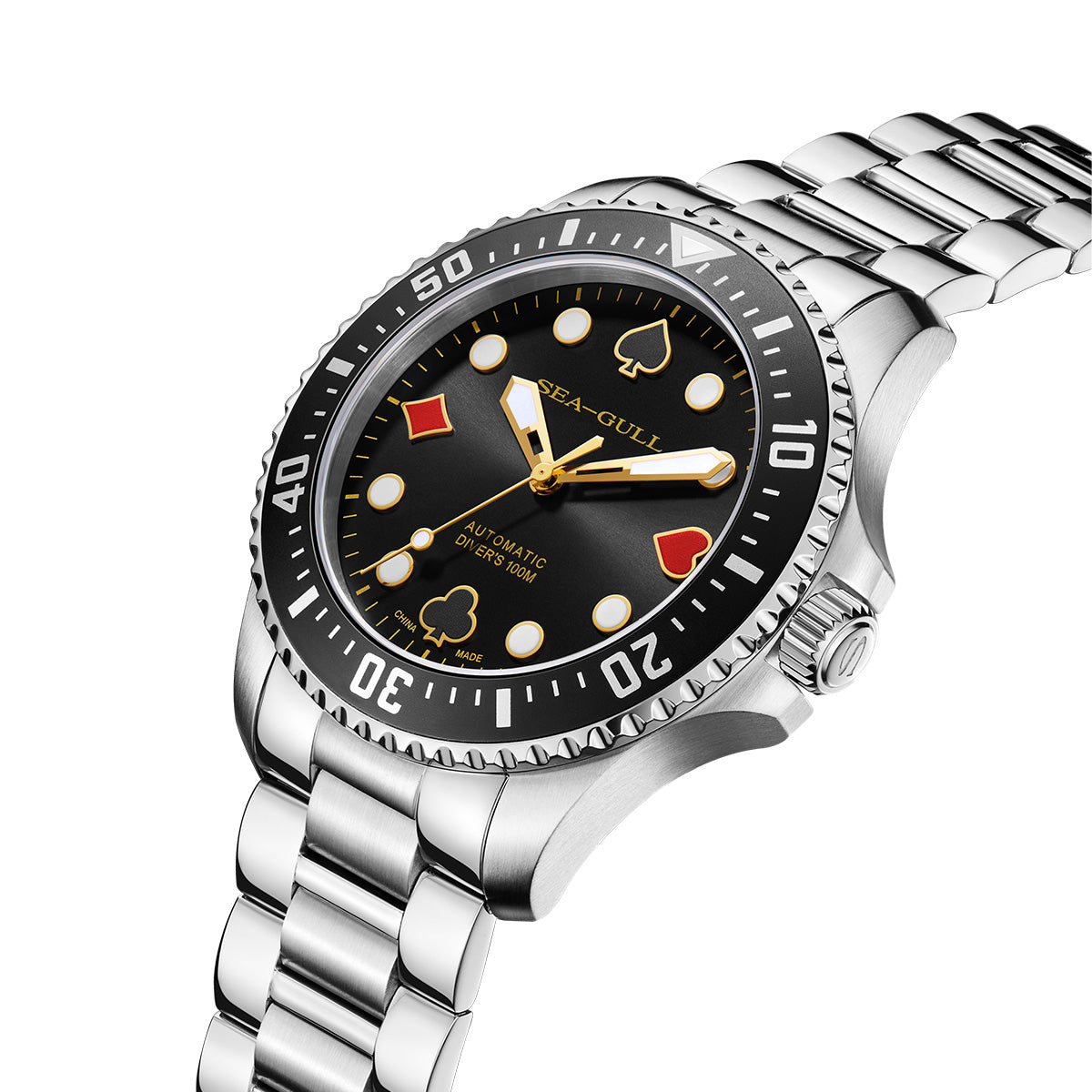 Océan 100m Étanche Poker Master Plongée 44.5mm