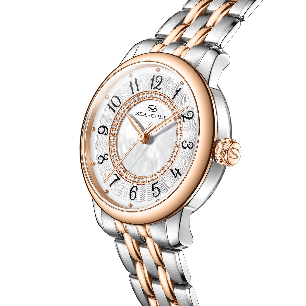 Femme Cercles Concentriques Serti Diamant Habillée 32mm