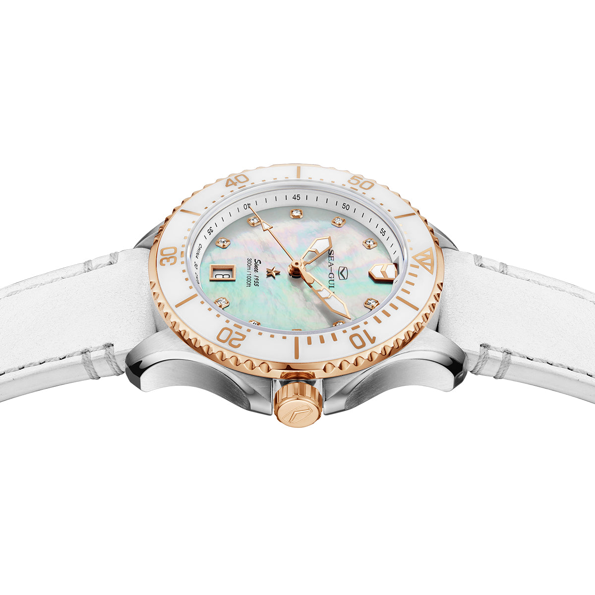 Océan Pro 300m Étanche Nacre Femme Plongée 40mm