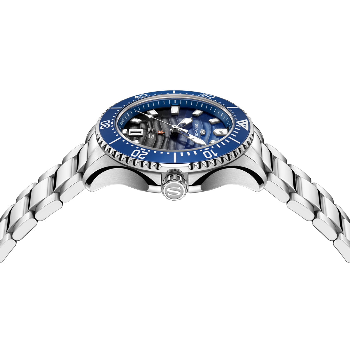 Océan Pro 300m Étanche Dégradé Texturé Vague Plongée 41mm