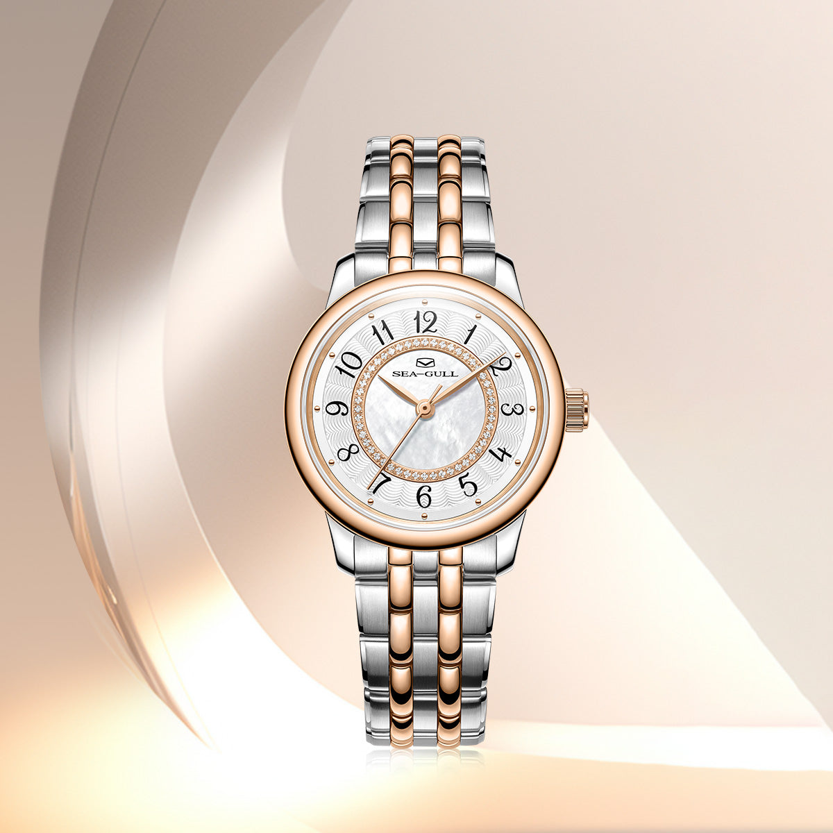 Femme Cercles Concentriques Serti Diamant Habillée 32mm