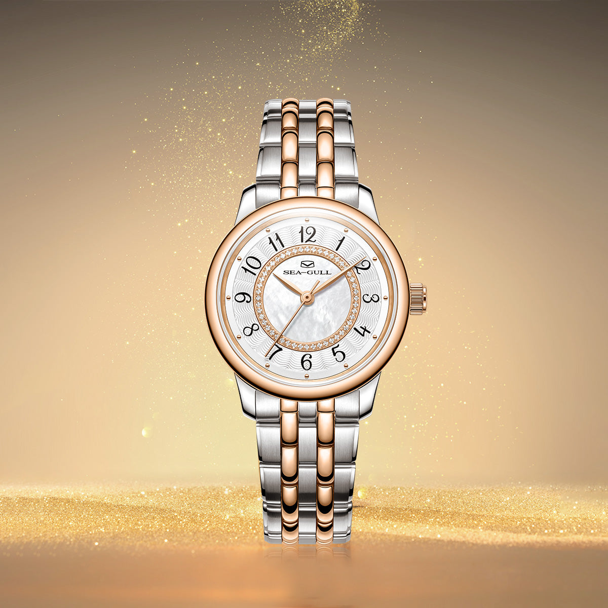 Femme Cercles Concentriques Serti Diamant Habillée 32mm