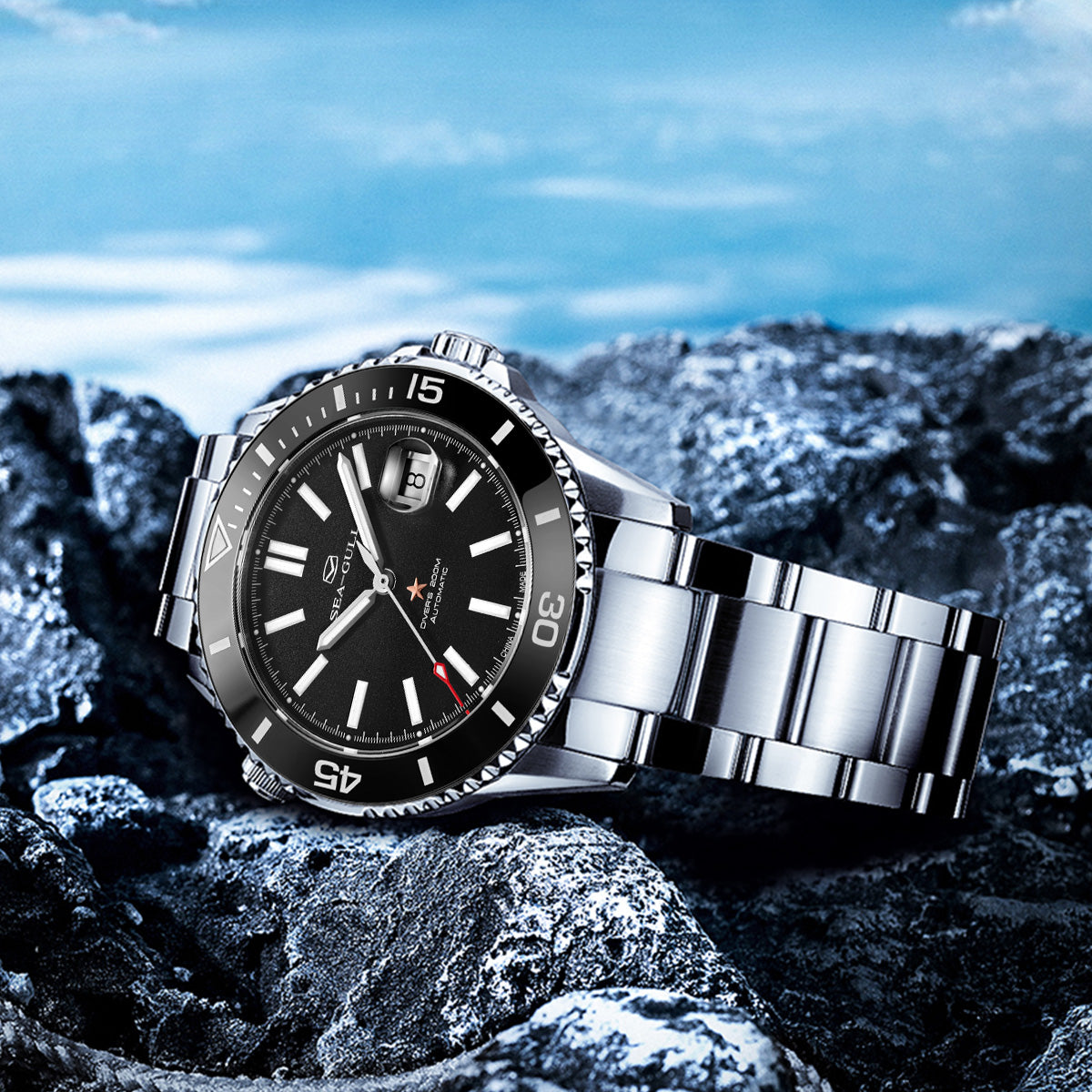 Océan 200m Étanche Céramique Lunette Plongée 44mm
