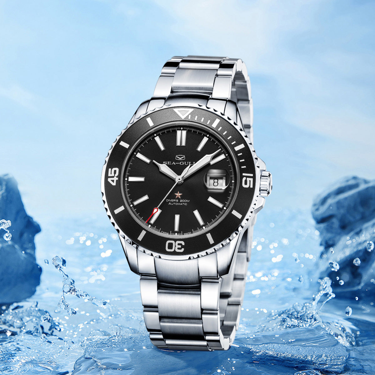 Océan 200m Étanche Date Loupe Plongée 44mm