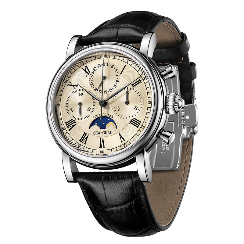 Extraordinaire Multifonction Phase de Lune Chronographe 41mm