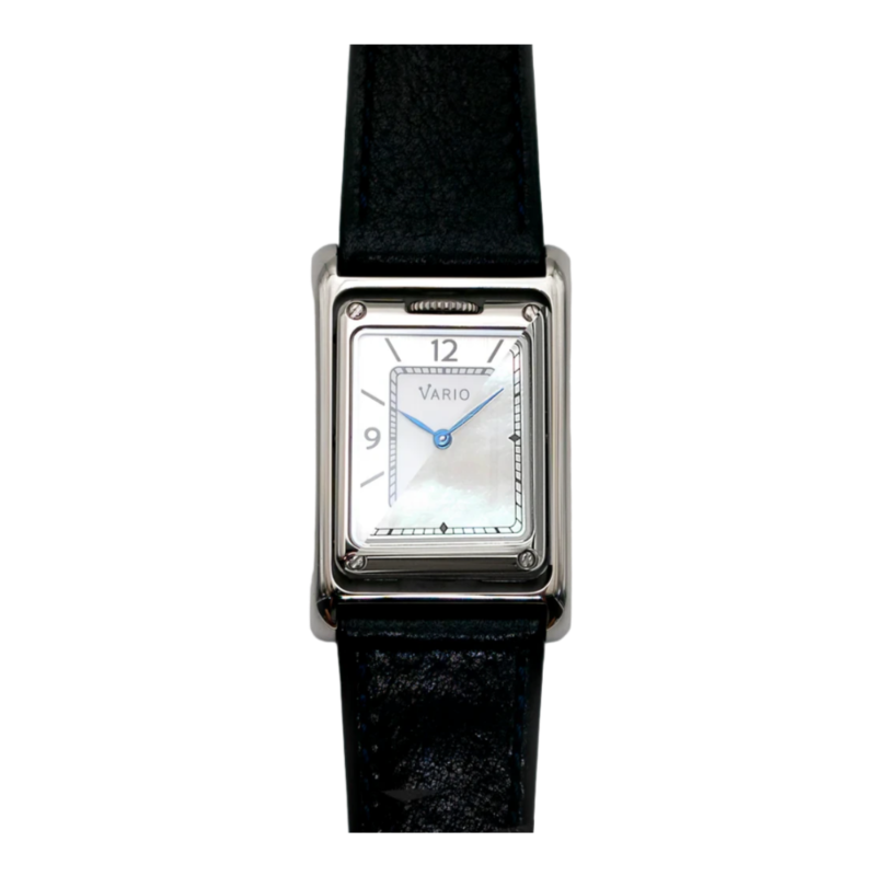 Vario VERSA Reversible Dual Time Silver-White Mother of Pearl Watch