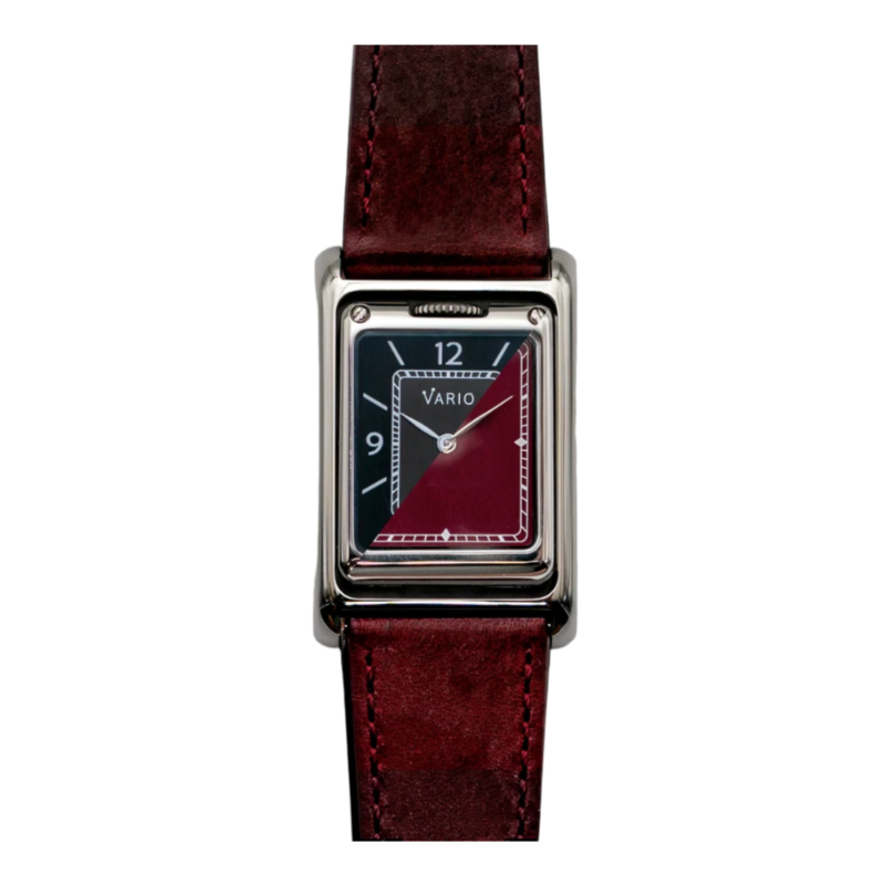 Vario VERSA Reversible Dual Time Gunmetal-Red Watch