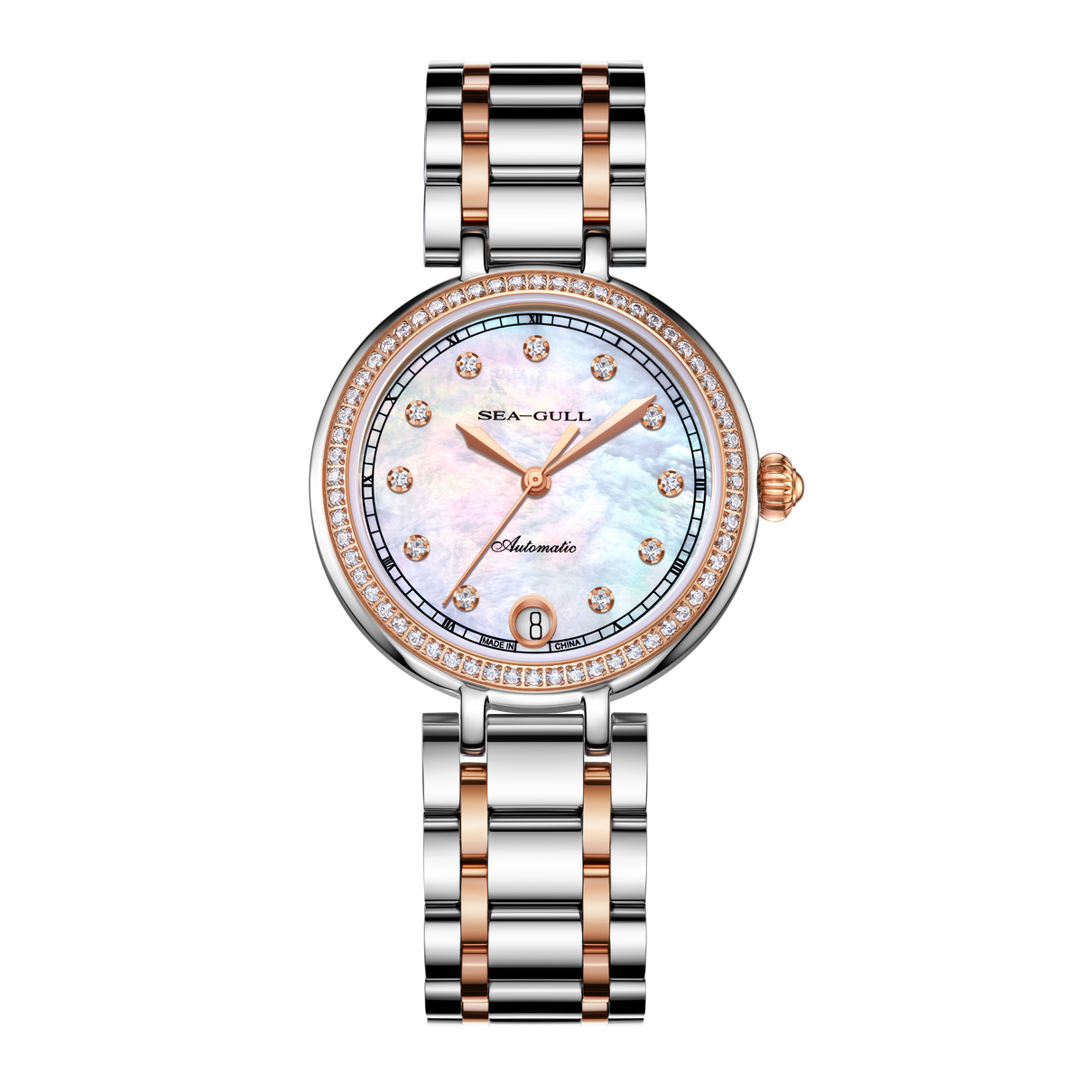 Femme Serti Diamant Nacre Habillée 32mm