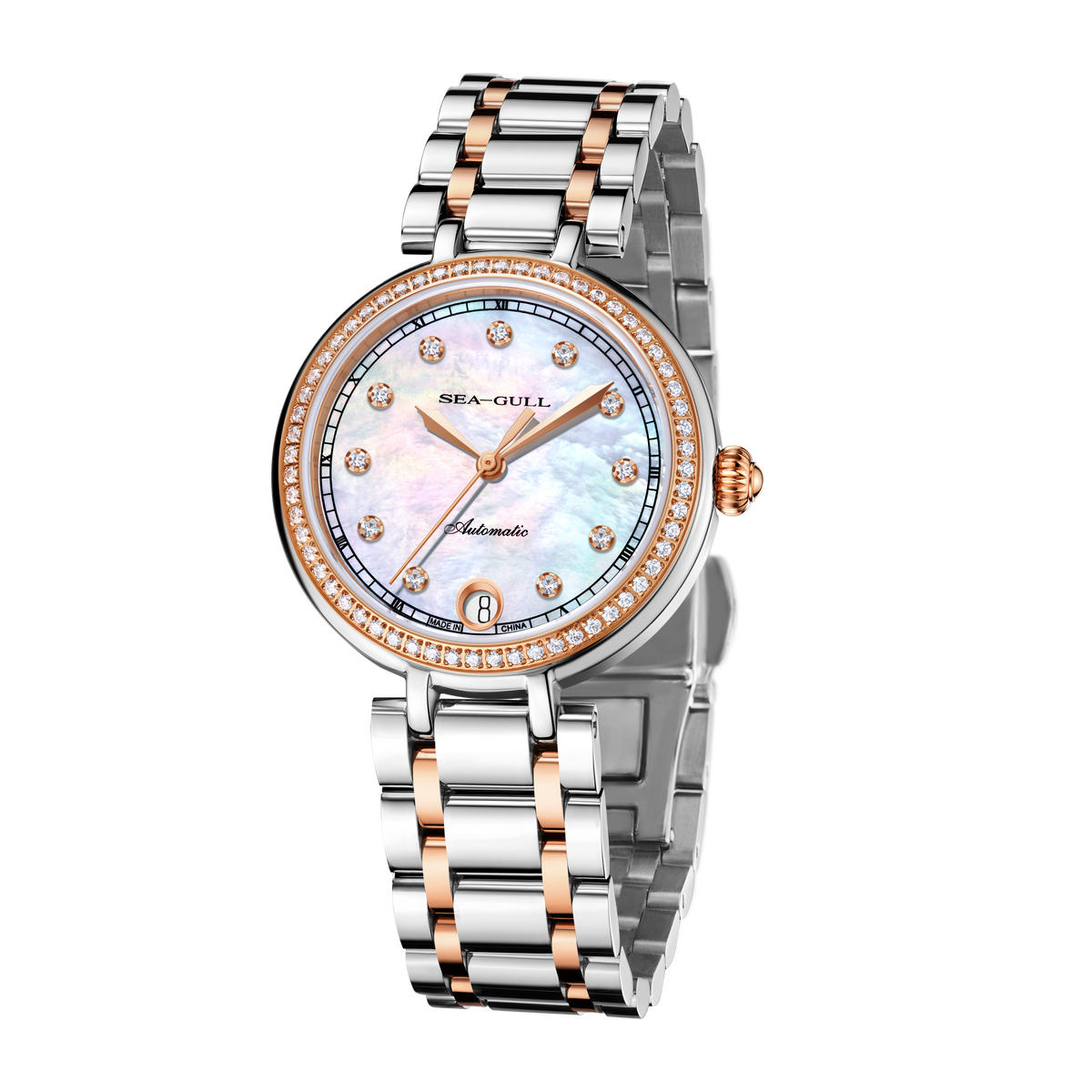 Femme Serti Diamant Nacre Habillée 32mm