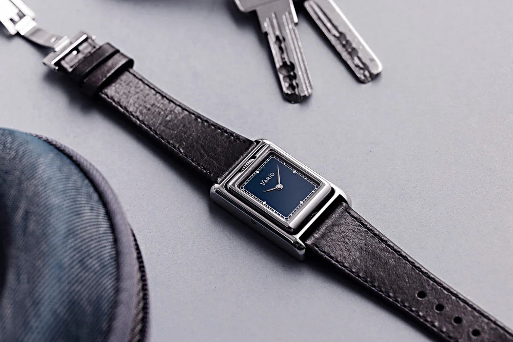 Vario VERSA Reversible Dual Time Gunmetal-Blue Watch