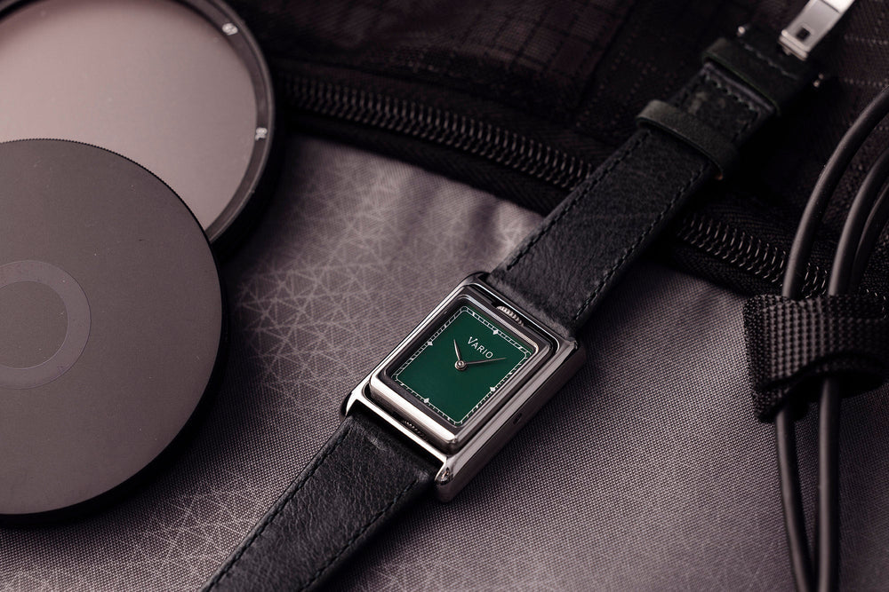 Vario VERSA Reversible Dual Time Gunmetal-Green Watch