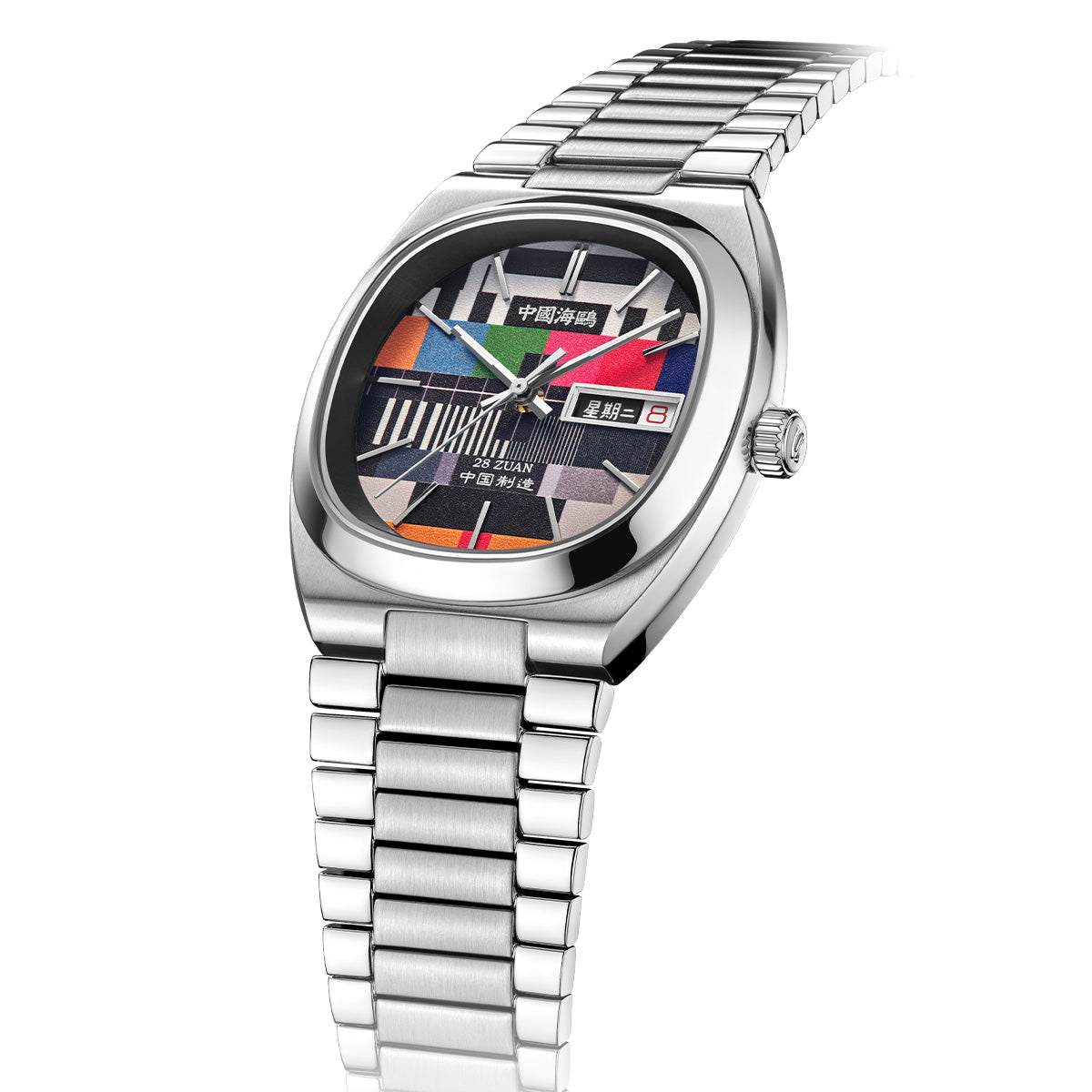 TV Jour-Date Calendrier Tonneau Vintage 36mm