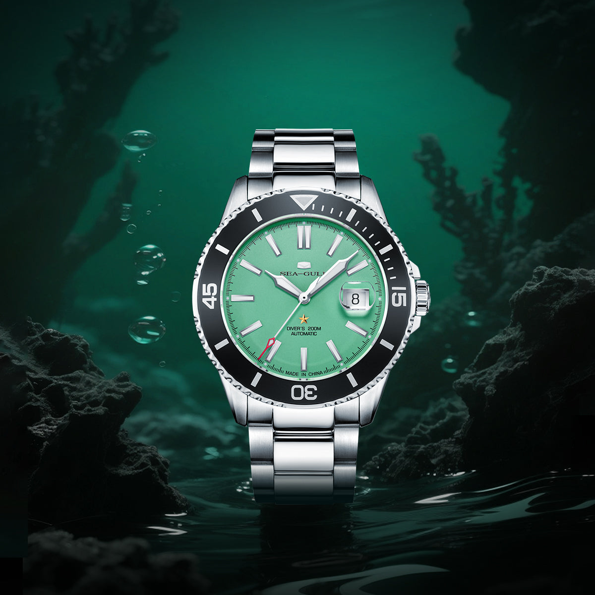 Océan 200m Étanche Cadran Mat Plongée 44mm