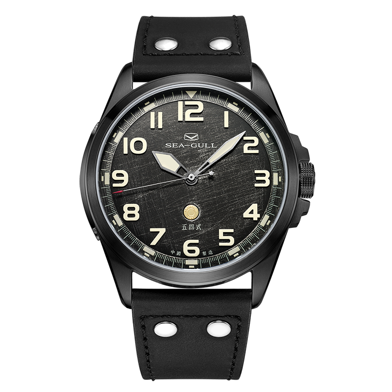 Army One Matte Noir Brossé Texture 43mm