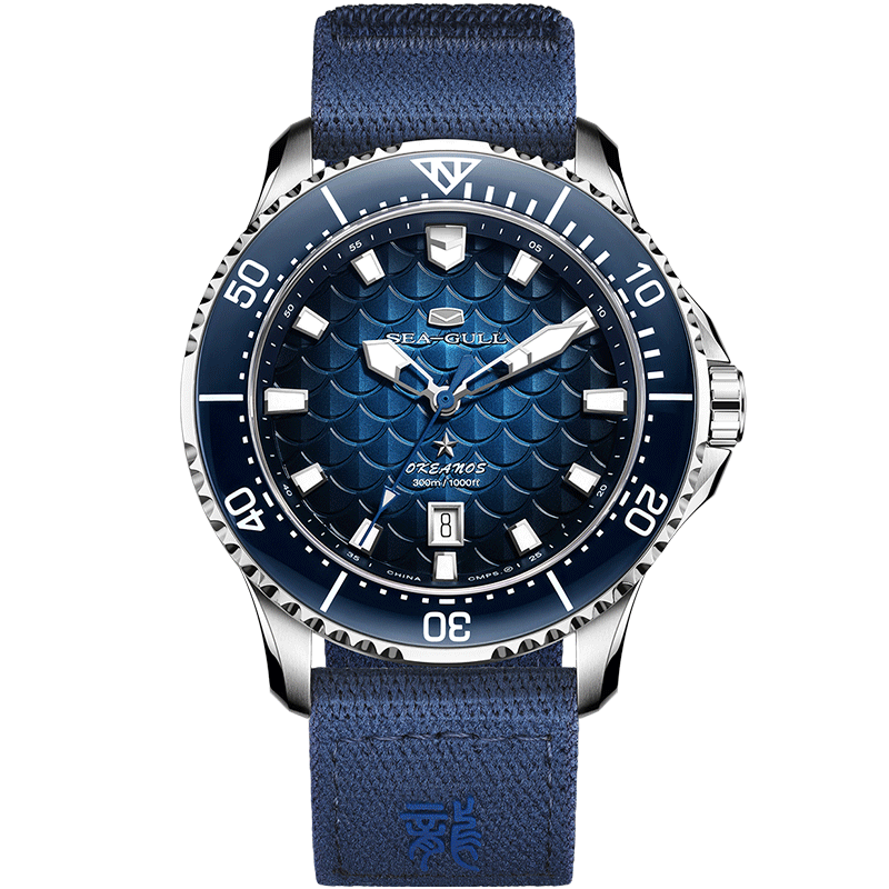 Océan Pro "Rois Dragons des Quatre Mers" Cadran Écailles de Dragon 300m Étanche Plongée 44mm