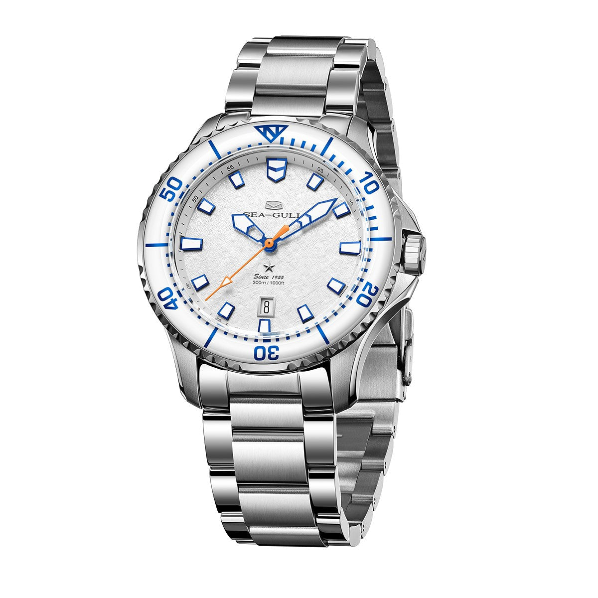Océan Pro 300m Étanche Aile de Glace Plongée 43.5mm