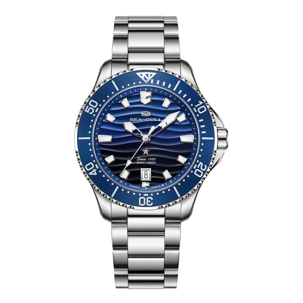 Océan Pro 300m Étanche Dégradé Texturé Vague Plongée 41mm