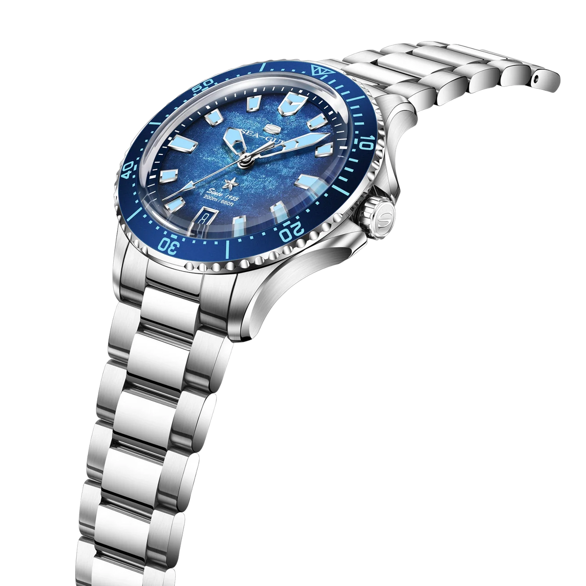 Océan 200m Métallique Dégradé Calendrier Plongée 39mm