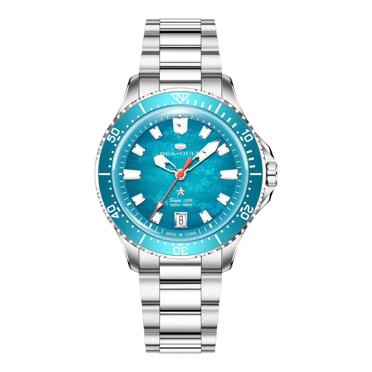 Océan 200m Métallique Dégradé Calendrier Plongée 39mm