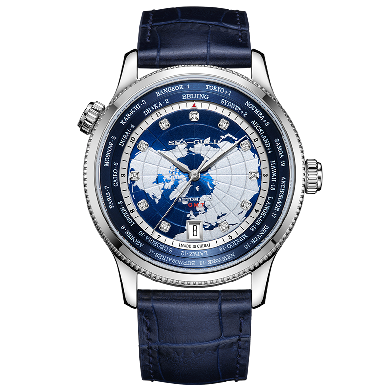 GMT Heure Mondiale Double Fuseau Calendrier 41mm