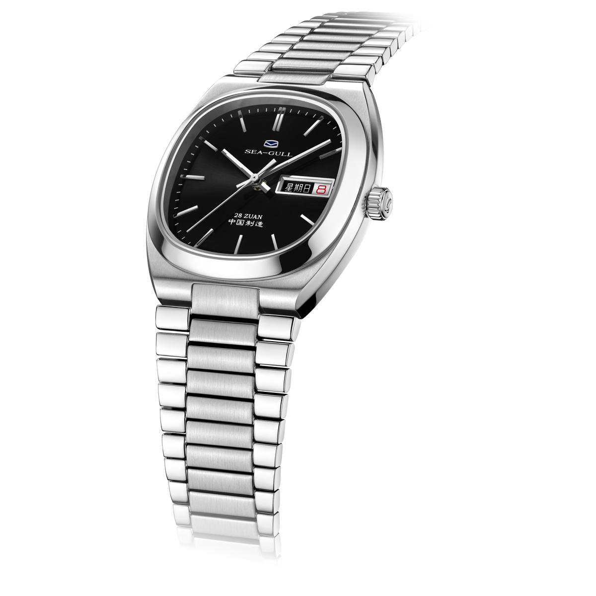 Jour-Date Calendrier Tonneau Habillée 34mm