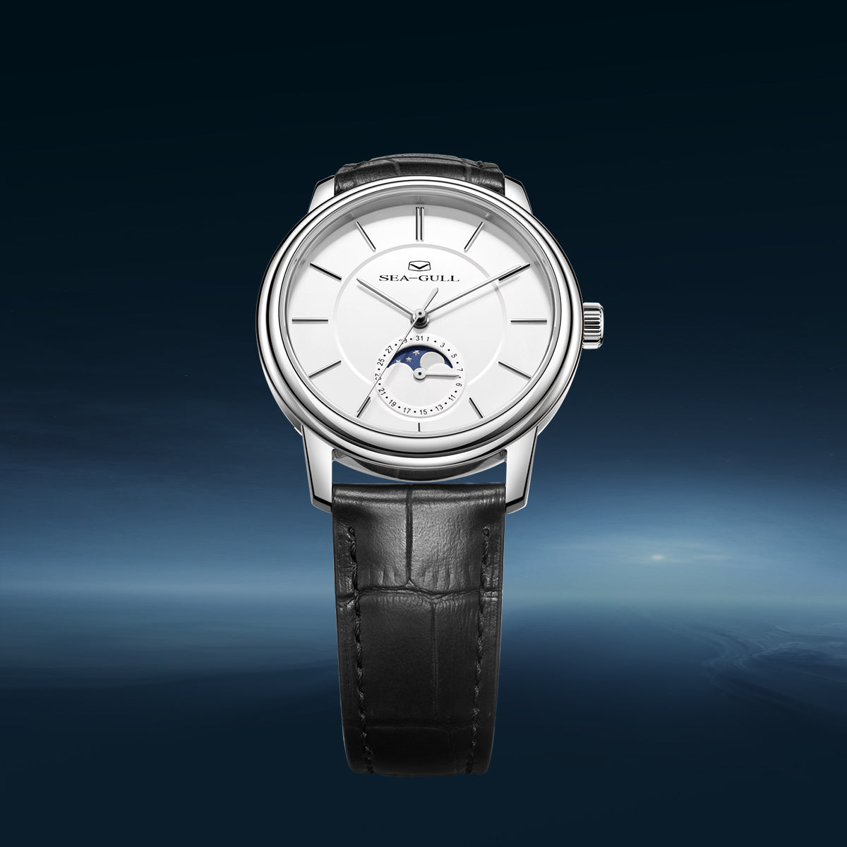 Ultra-fin Phase de Lune Habillée 38mm