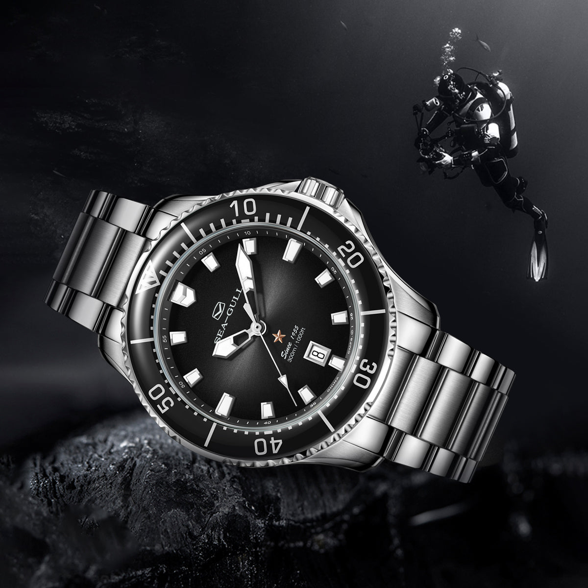 Océan Pro 300m Étanche Plongée 44mm