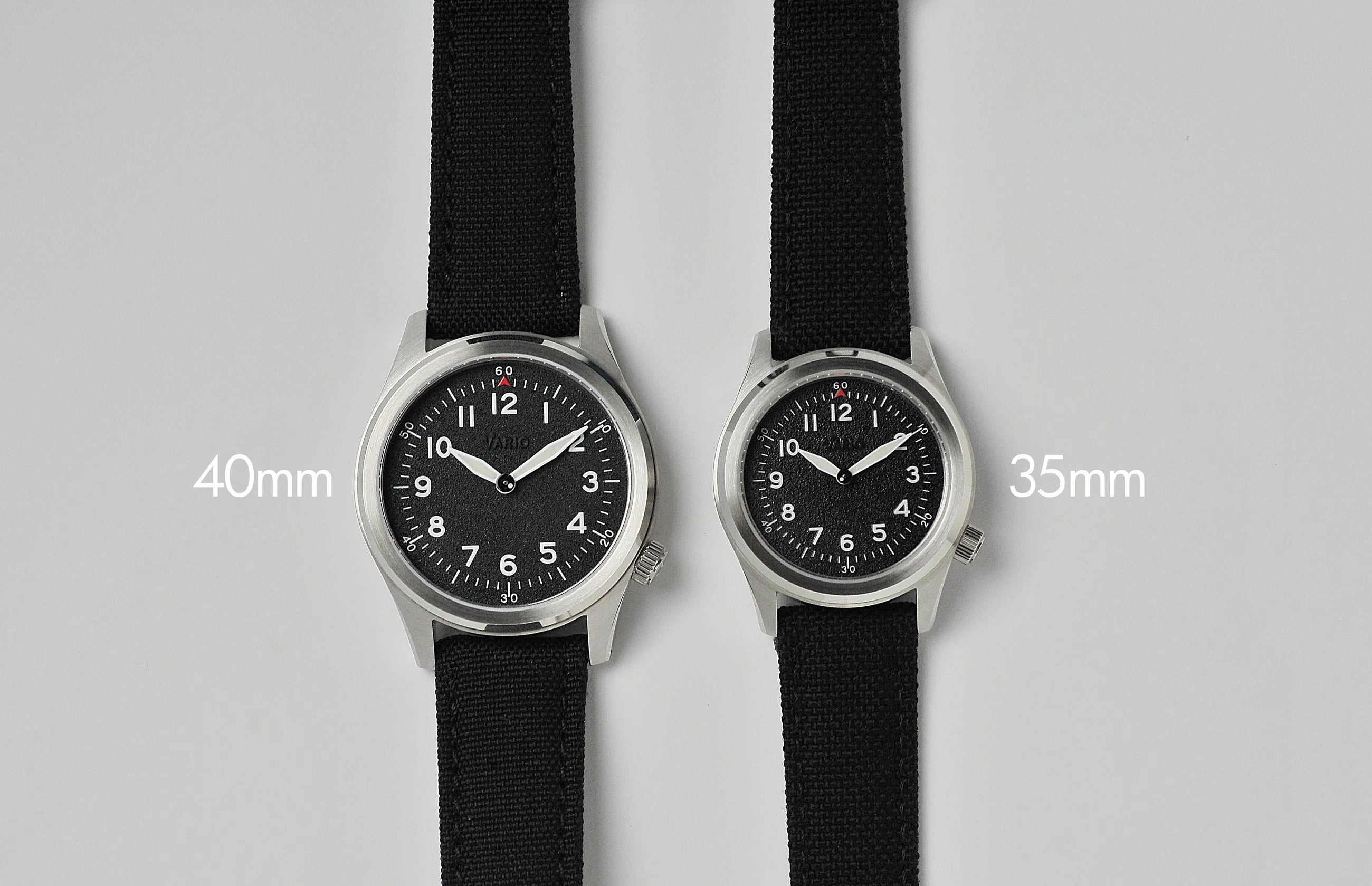 Vario 1945 A-11S Raven Black Solar Quartz Field Watch
