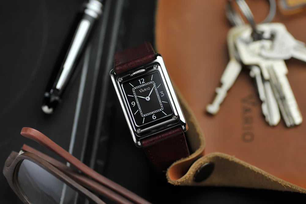 Vario VERSA Reversible Dual Time Gunmetal-White Watch