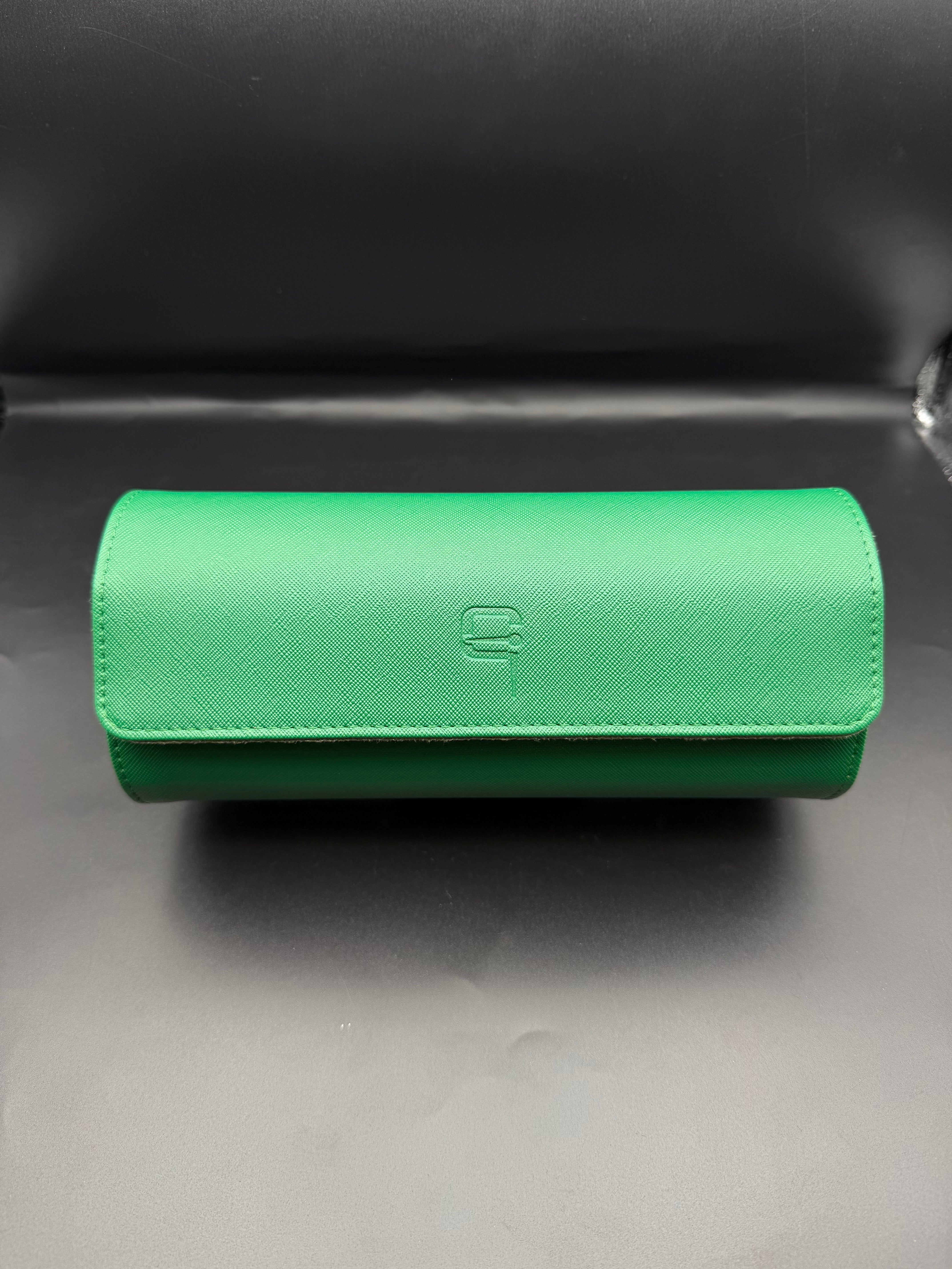 Etui montre en cuir vert