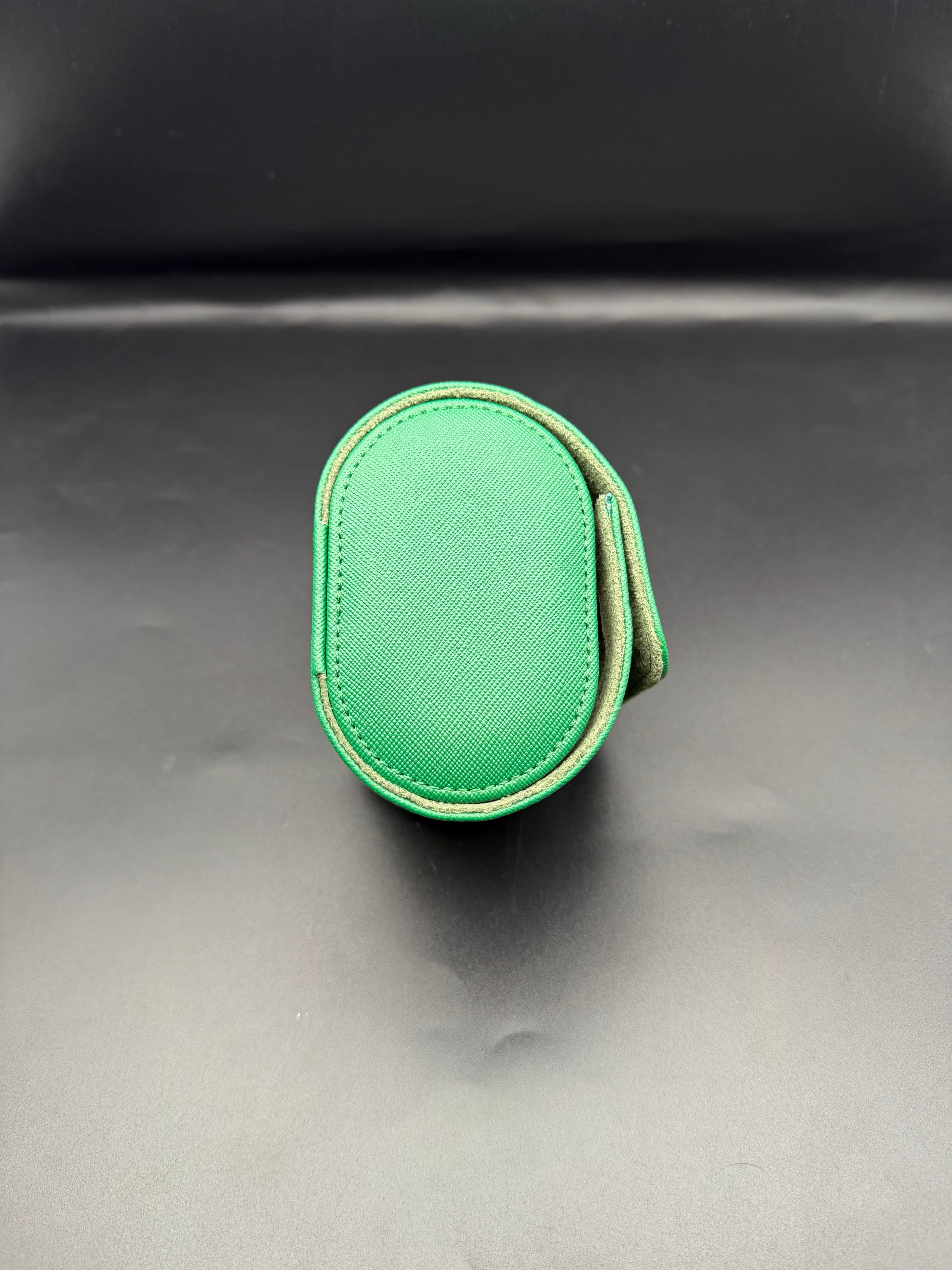 Etui montre en cuir vert