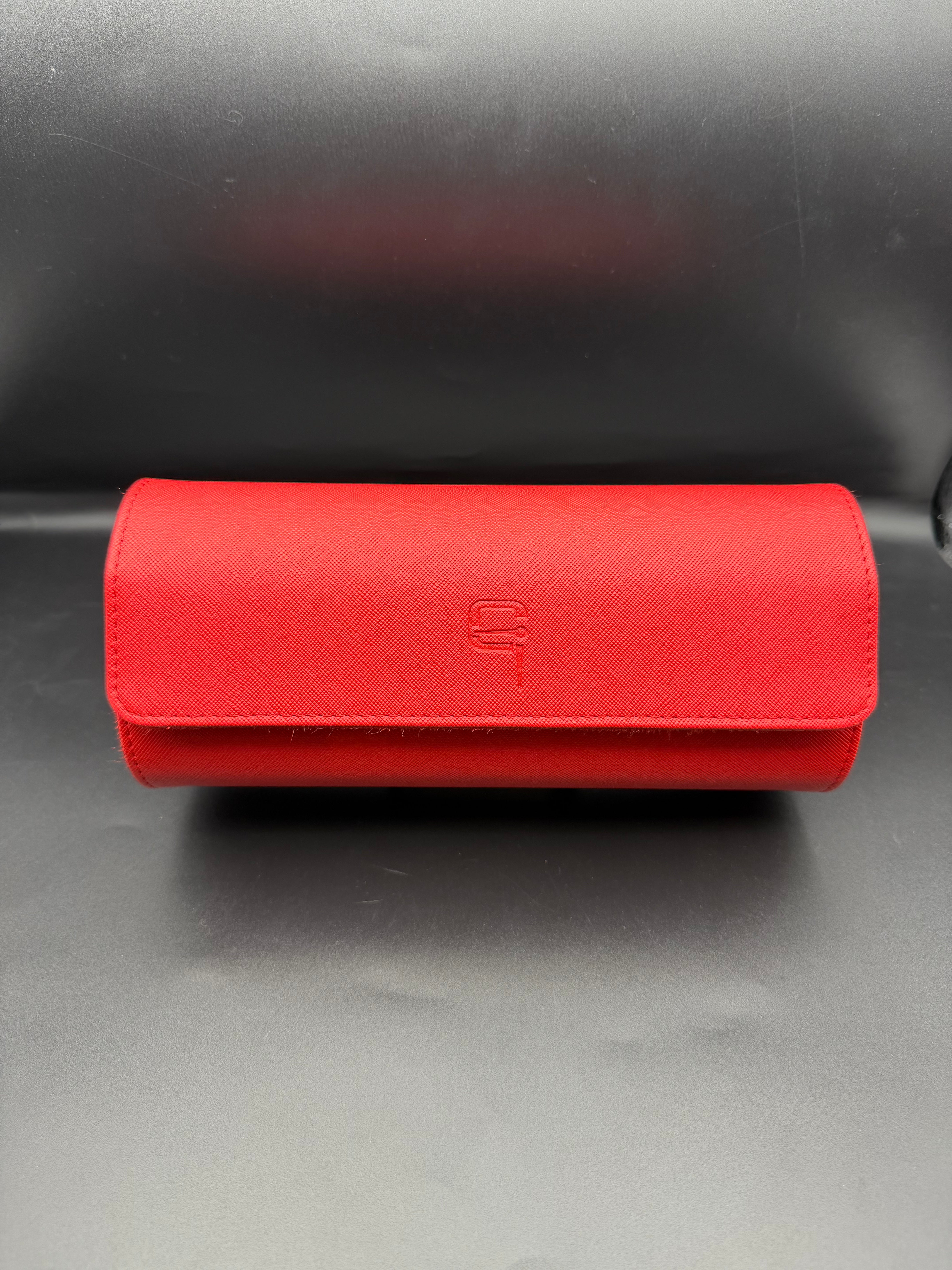 Etui montre en cuir rouge