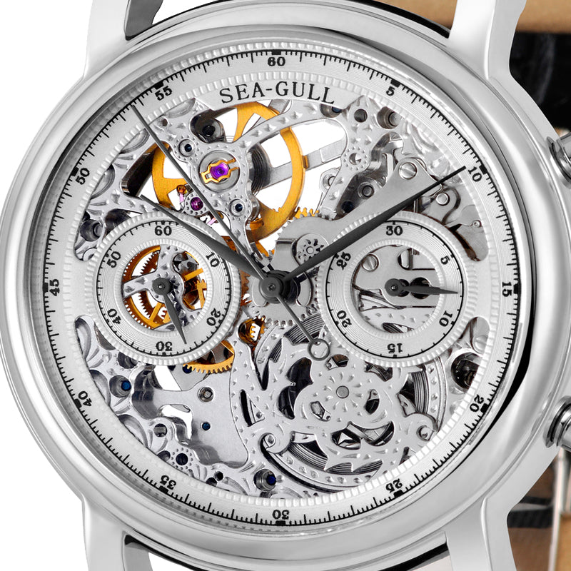 Roue à Colonnes Chronographe Squelette Ajouré 41mm