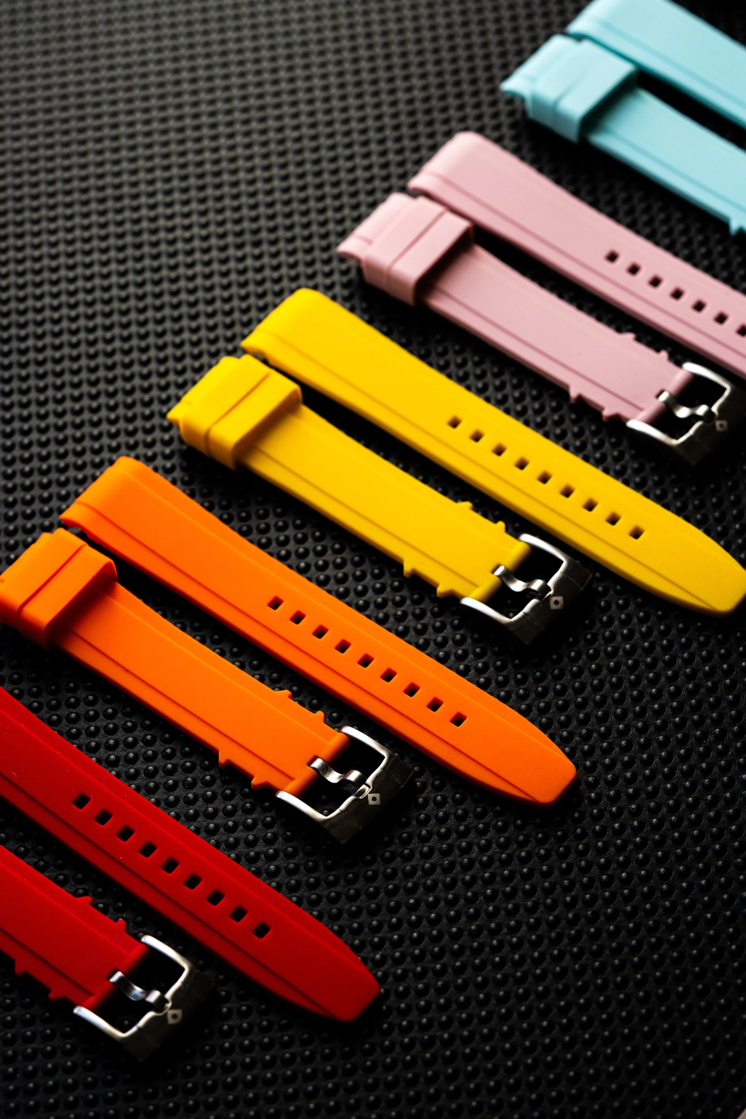 Curved rubber bracelets, pin buckle