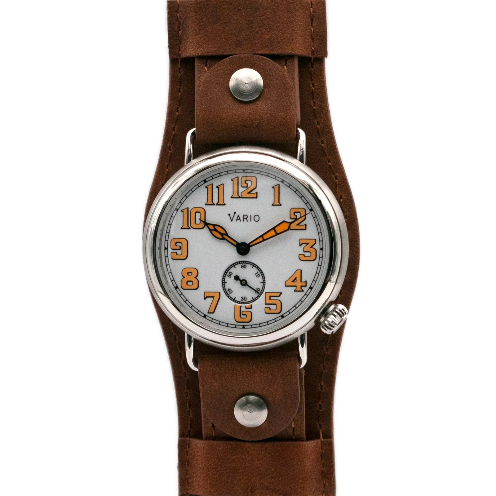 Vario 1918 Trench à cadran blanc et orange luminescent