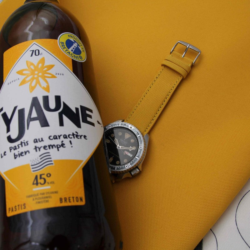 Bracelet de montre toile LARMOR PLAGE jaune
