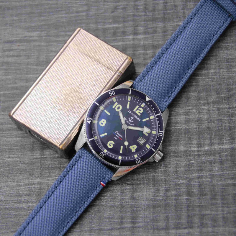 Bracelet de montre toile PORT LOUIS bleu breton
