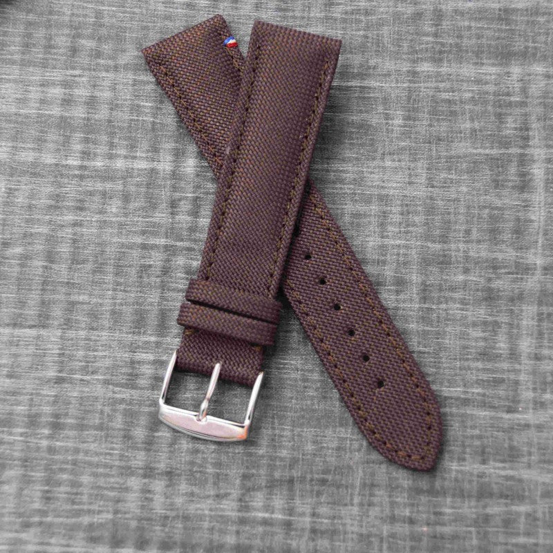 Bracelet de montre toile PORT LOUIS marron