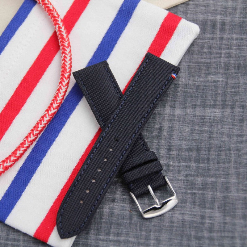 Bracelet de montre toile PORT LOUIS navy foncé