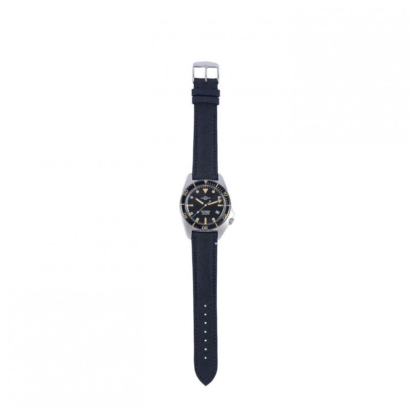 Bracelet de montre toile PORT LOUIS noir