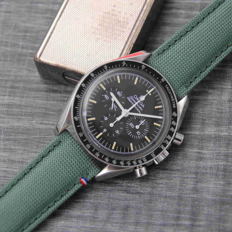 Bracelet de montre toile PORT LOUIS vert tempête