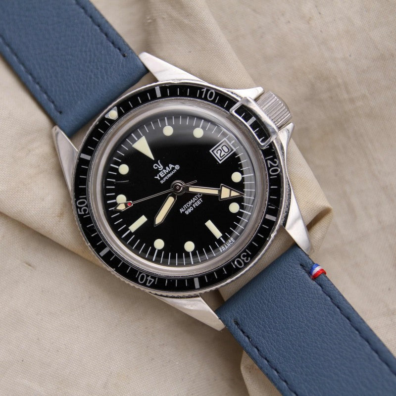 Bracelet de montre cuir SAINT BRIAC bleu nuit