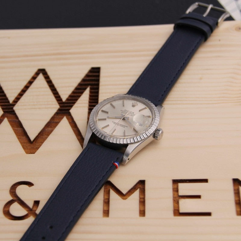 Bracelet de montre cuir SAINT BRIAC navy