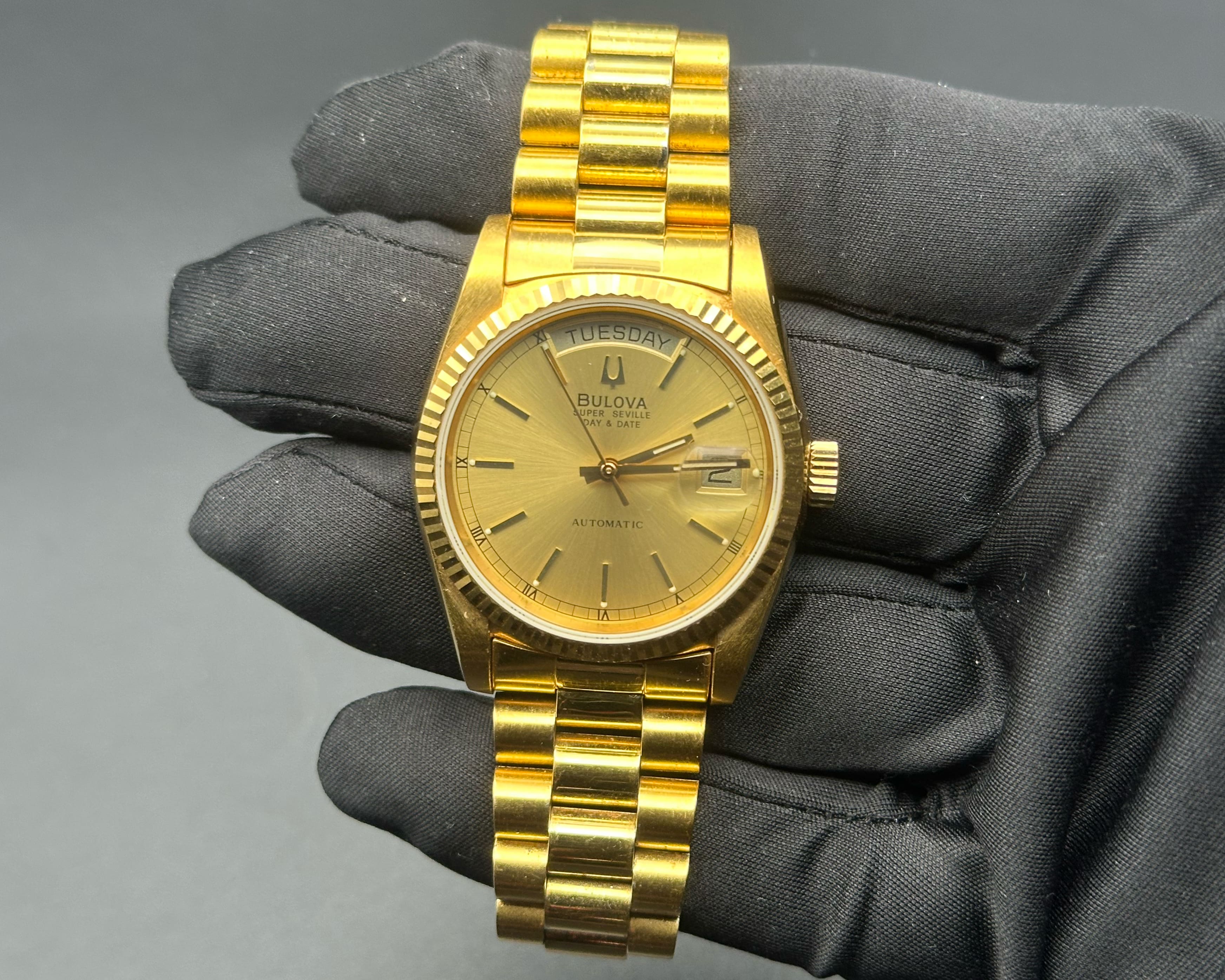 Bulova super seville automatic full gold plated