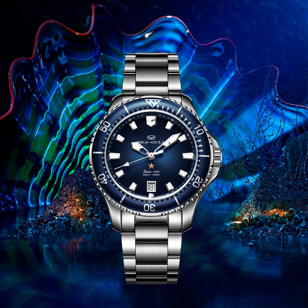 Océan Pro 300m Étanche Plongée 41mm