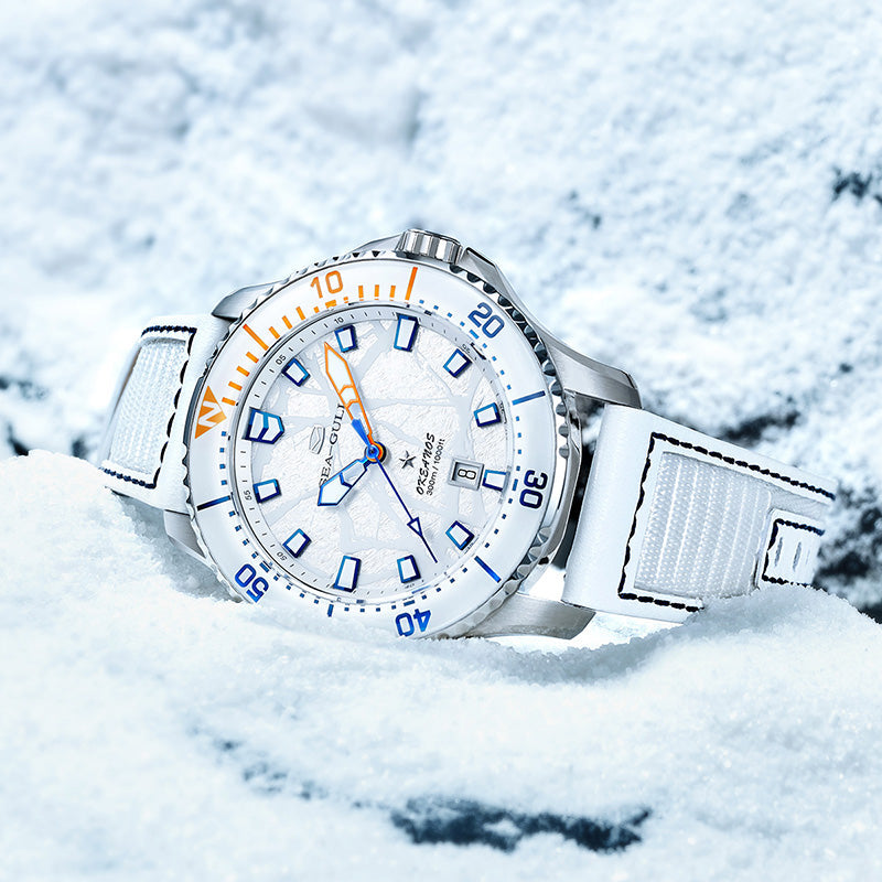 Océan Pro Édition Spéciale 300m Étanche Titane Cadran Texturé Glace Plongée 43mm