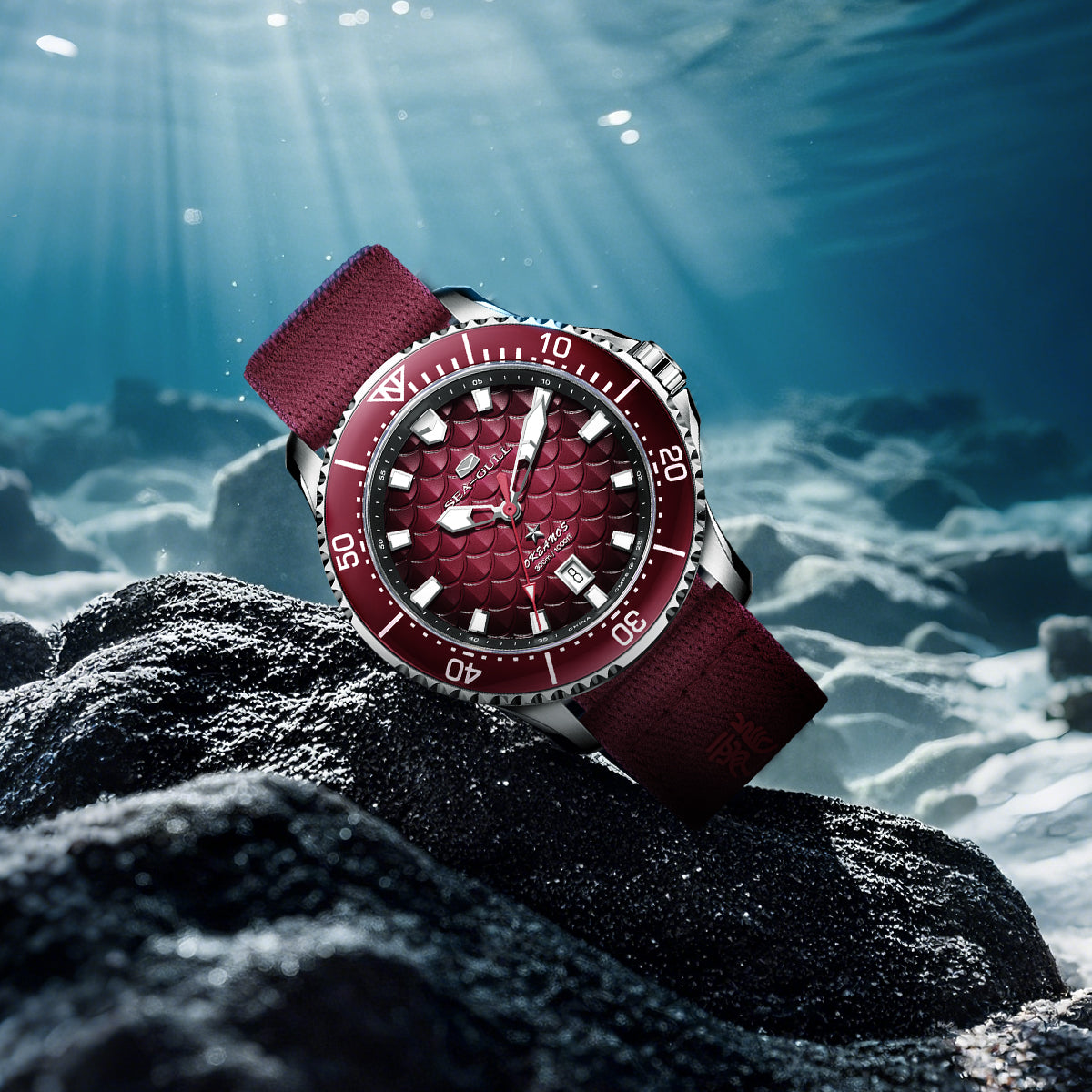 Océan Pro "Rois Dragons des Quatre Mers" Cadran Écailles de Dragon 300m Étanche Plongée 44mm