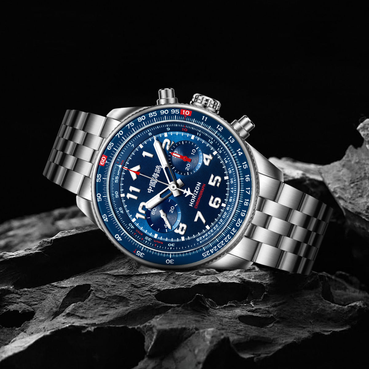 Aviation Tachymètre Chronographe Titane 43mm