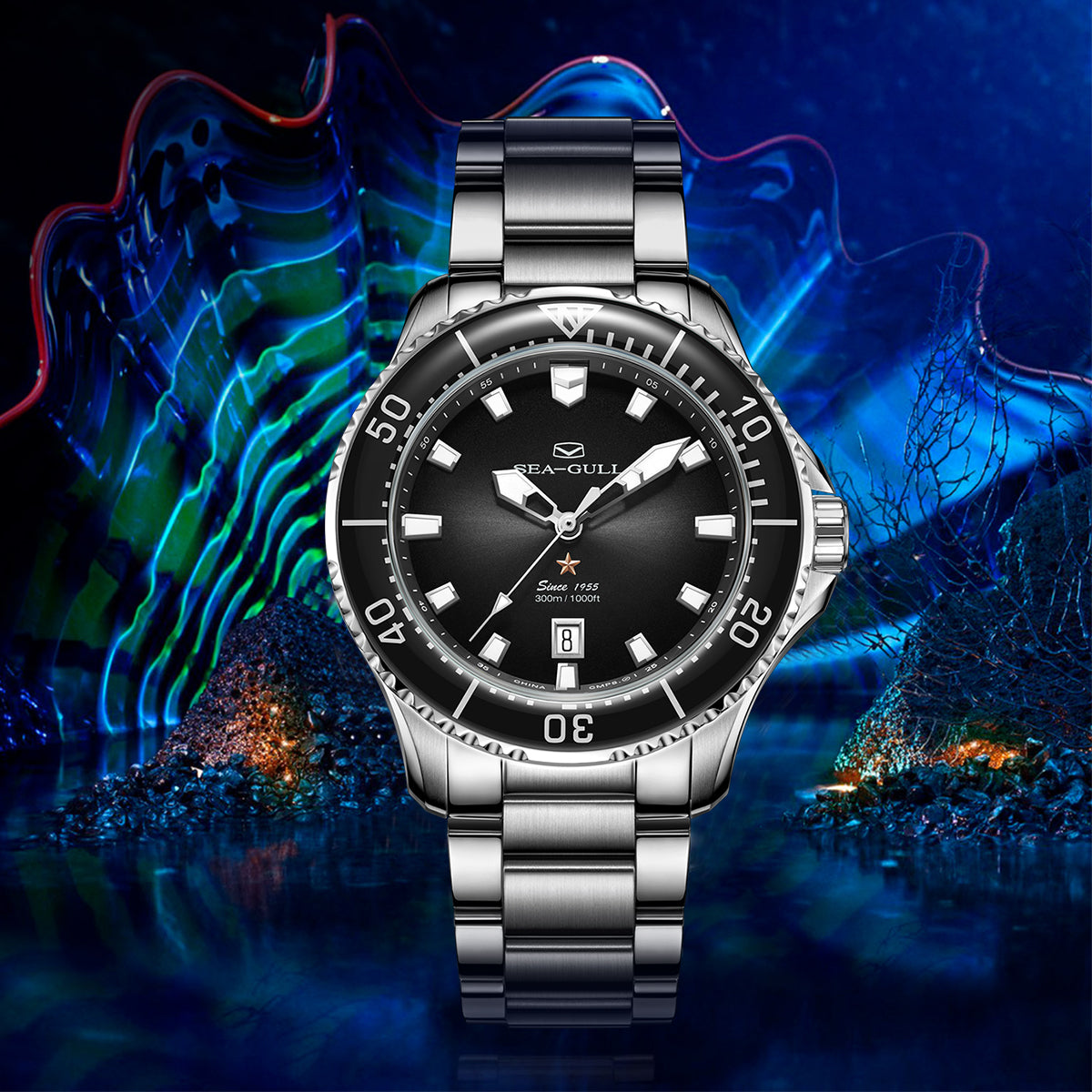 Océan Pro 300m Étanche Plongée 41mm